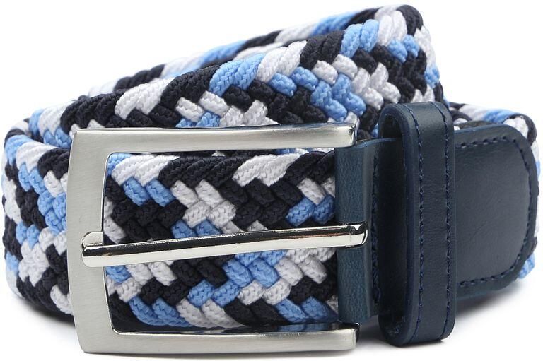 Suitable Geweven Riem Navy Blauw