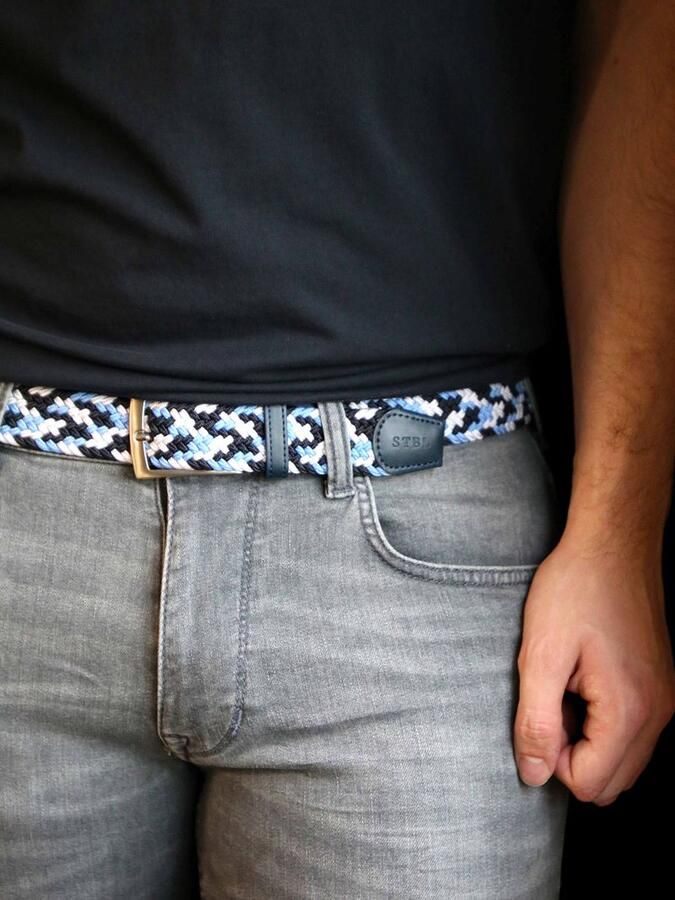 Suitable Geweven Riem Navy Blauw - Foto 2