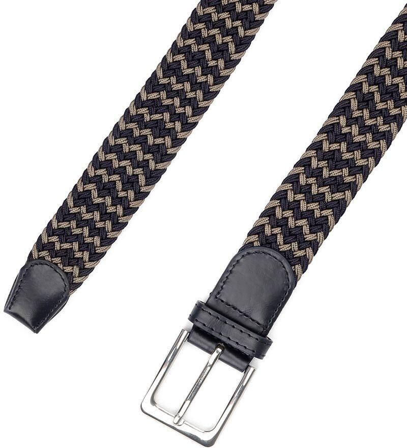 Suitable Riem Geweven Riem Navy Taupe - Foto 2