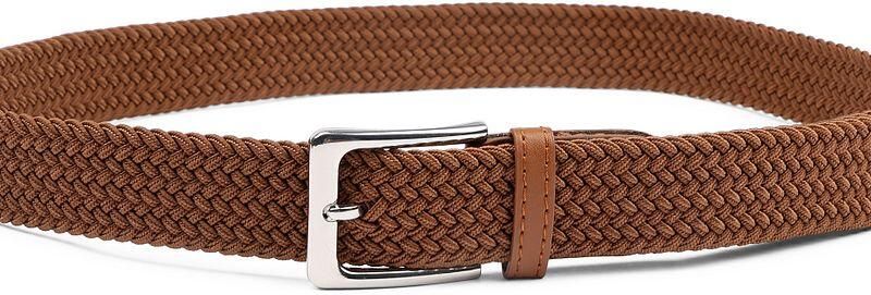 Suitable Geweven Riem Taupe Cognac - Foto 3
