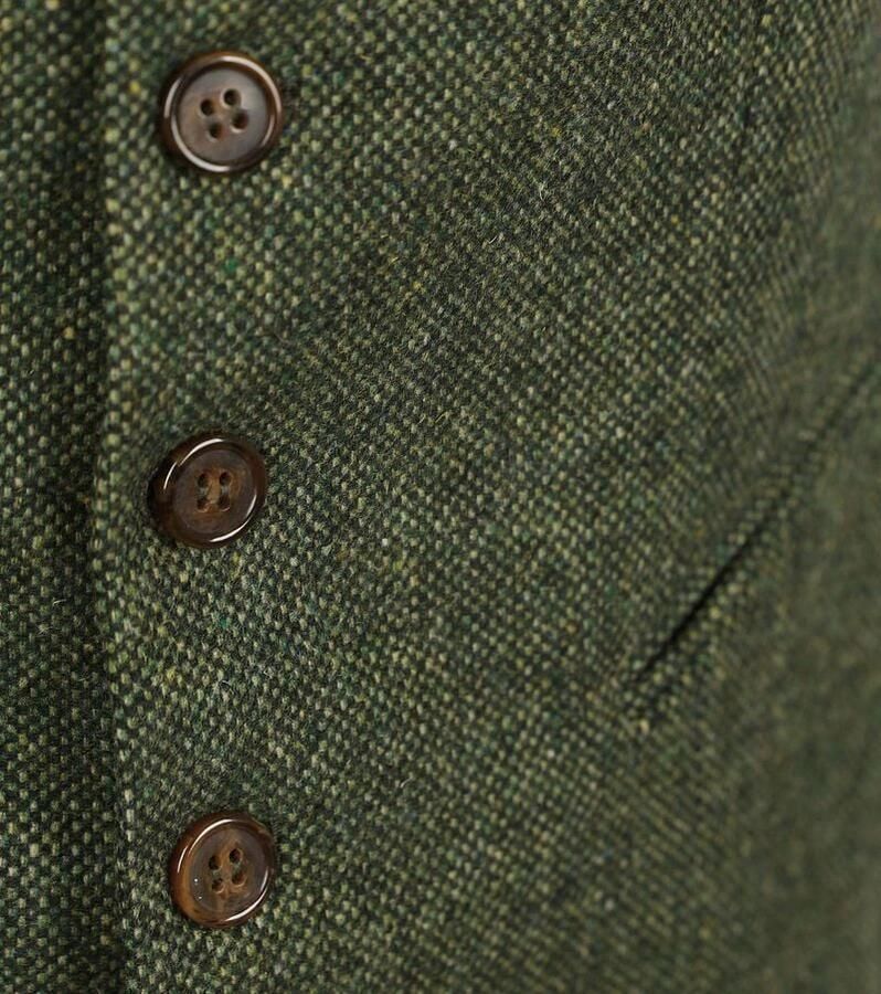 Suitable Blazer Gilet Birds Eye Donkergroen