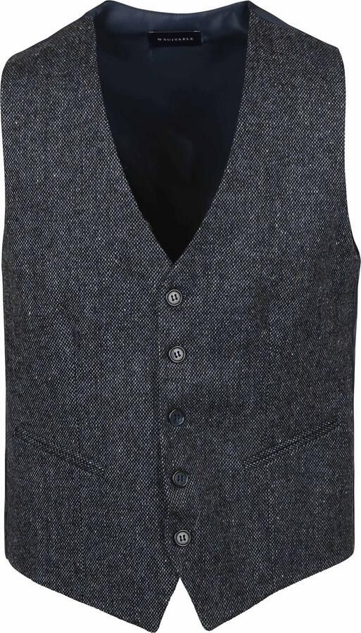 Suitable Blazer Gilet Birds Eye Navy