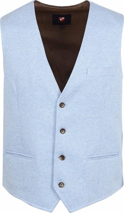Suitable Blazer Gilet Gris Blauw