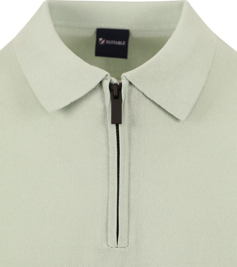 Suitable Half Zip Polo Lichtgroen - Foto 2