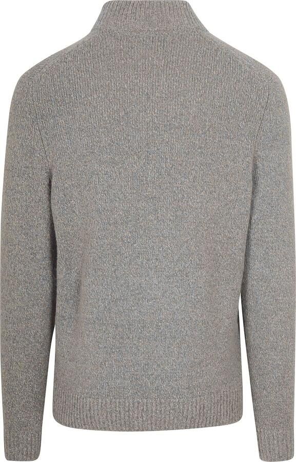 Suitable Half Zip Pullover Boiled Wool Grijs - Foto 3