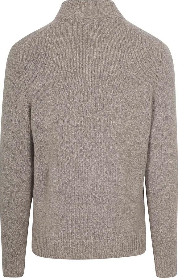 Suitable Half Zip Pullover Boiled Wool Taupe - Foto 3