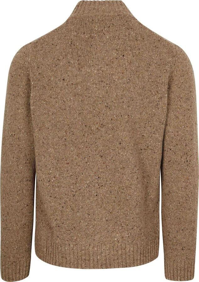 Suitable Half Zip Trui Donnegal Tweed Eco Wool Beige - Foto 4