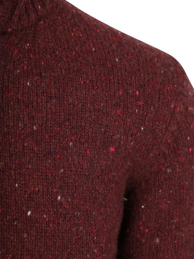 Suitable Half Zip Trui Donnegal Tweed Eco Wool Bordeaux - Foto 2