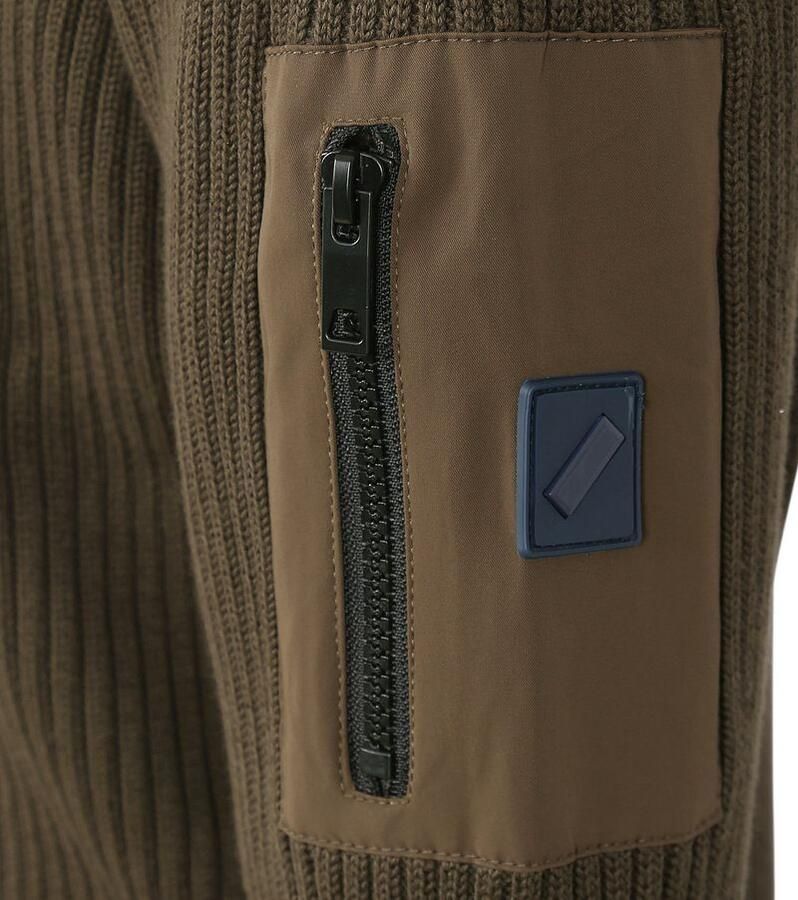 Suitable Half Zip Trui Noord Donkergroen - Foto 3