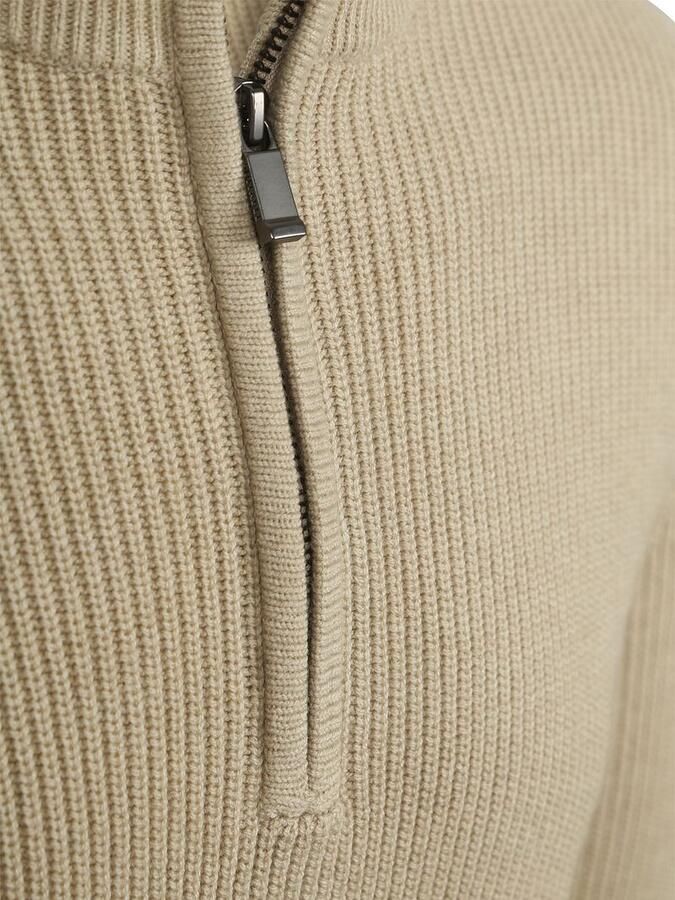 Suitable Half Zip Trui Patch Ecru - Foto 2