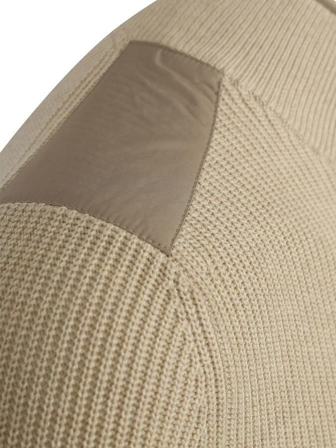 Suitable Half Zip Trui Patch Ecru - Foto 3