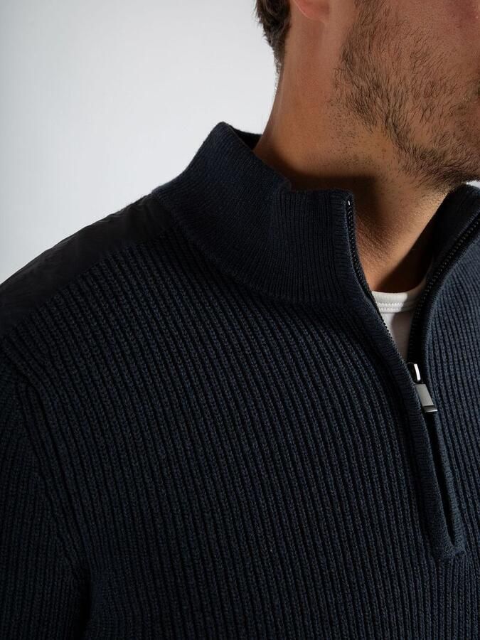 Suitable Half Zip Trui Patch Navy - Foto 2