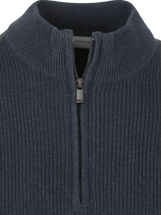 Suitable Half Zip Trui Patch Navy - Foto 3