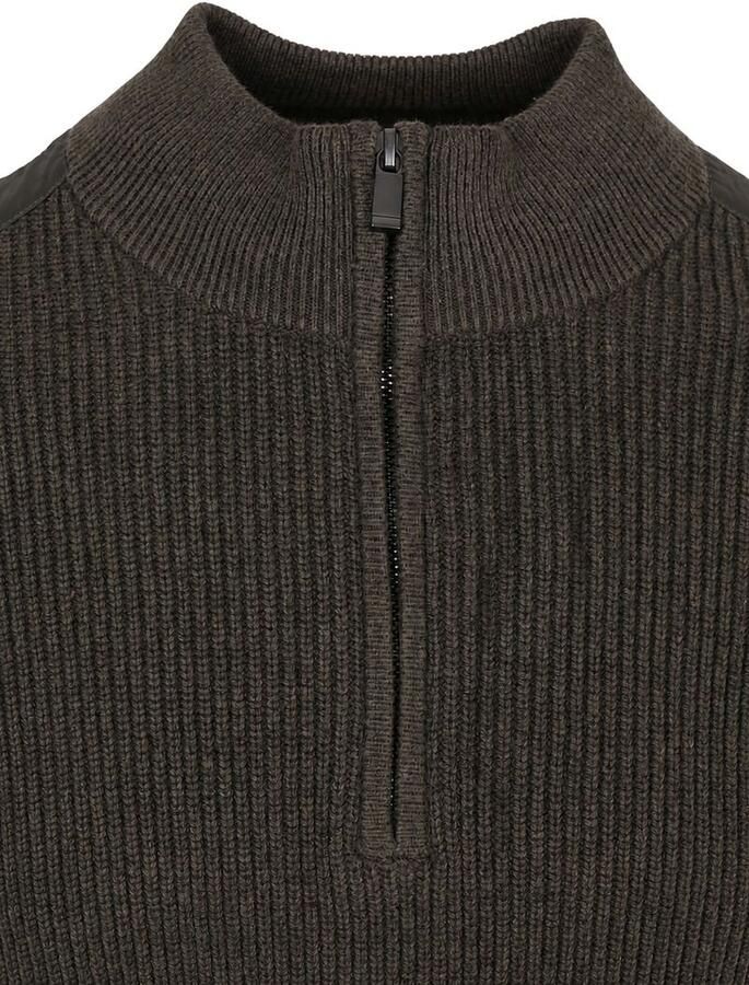 Suitable Half Zip Trui Patch Olive - Foto 3