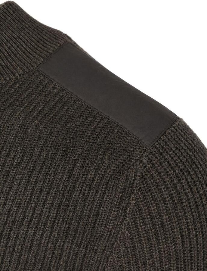 Suitable Half Zip Trui Patch Olive - Foto 2