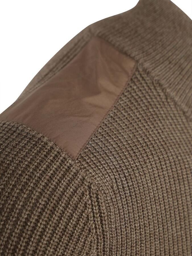 Suitable Half Zip Trui Wol Blend Taupe - Foto 5
