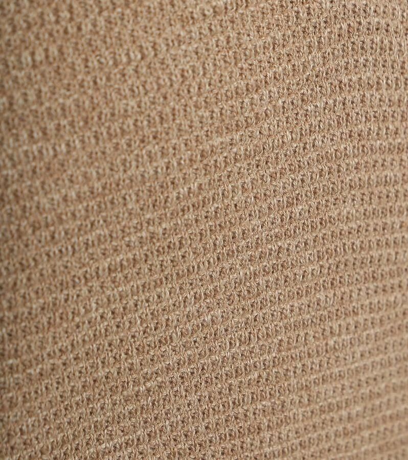Suitable Half Zip Trui Structuur Beige - Foto 2