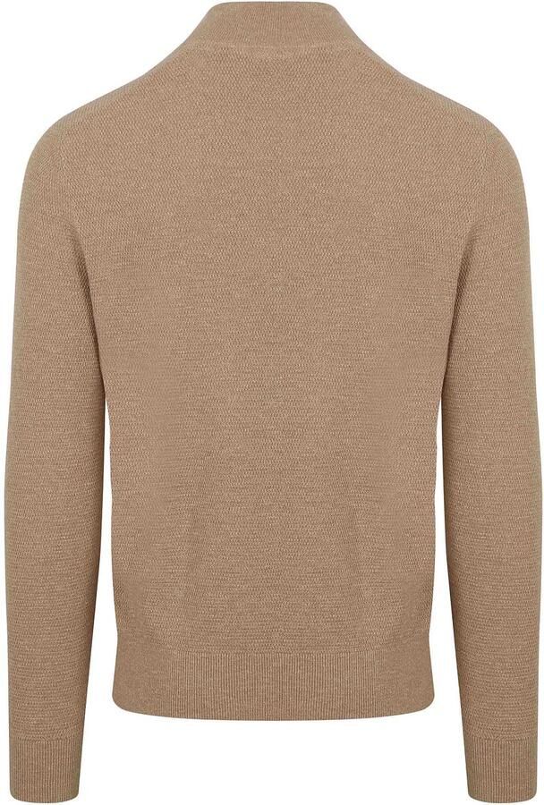 Suitable Half Zip Trui Structuur Beige - Foto 3