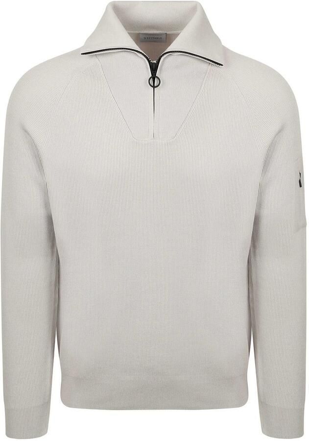 Suitable Half Zip Trui Tias Cooldry Knit Greige