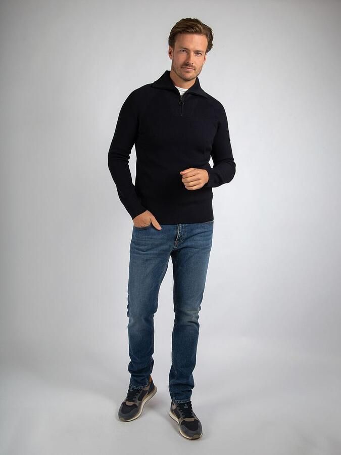 Suitable Half Zip Trui Tias Cooldry Knit Navy - Foto 4