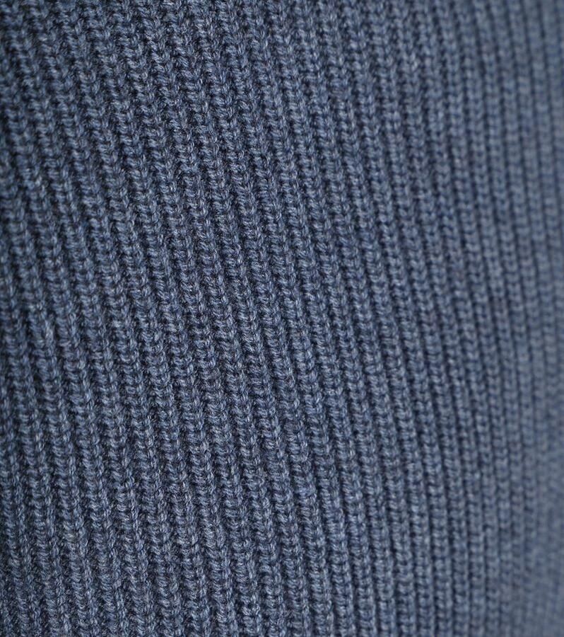 Suitable Half Zip Trui Wol Blend Donkerblauw - Foto 2