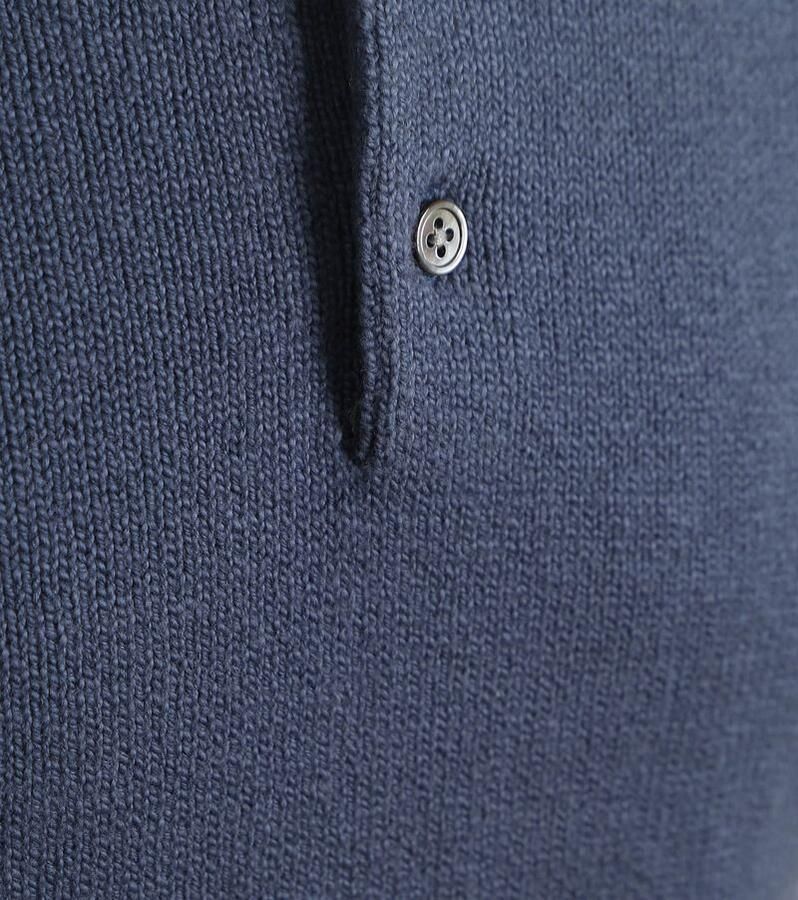 Suitable Heavy Knitted Polo Raw Denim Blauw - Foto 3