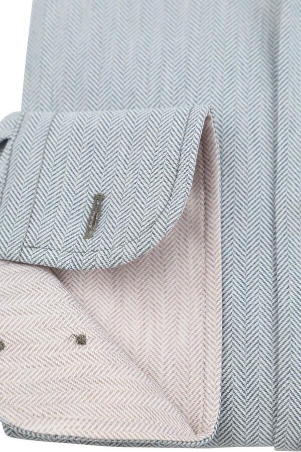 Suitable Herringbone Overhemd Groen - Foto 4