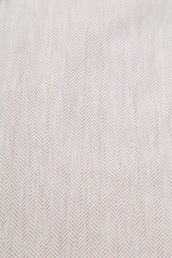 Suitable Herringbone Overhemd Sand - Foto 4
