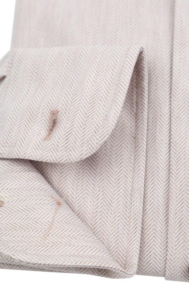 Suitable Herringbone Overhemd Sand - Foto 3