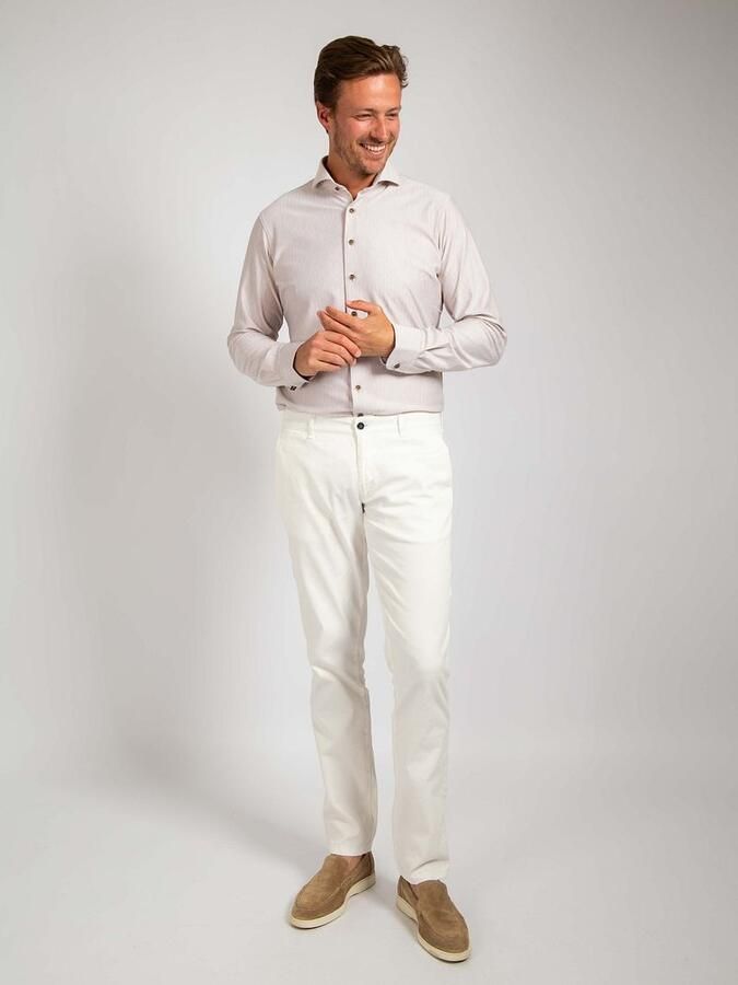 Suitable Herringbone Overhemd Sand - Foto 2
