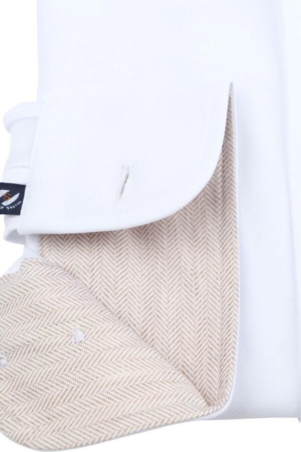 Suitable Herringbone Overhemd Wit - Foto 4