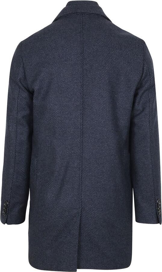 Suitable K150 Coat Wol Blend Ruit Donkerblauw