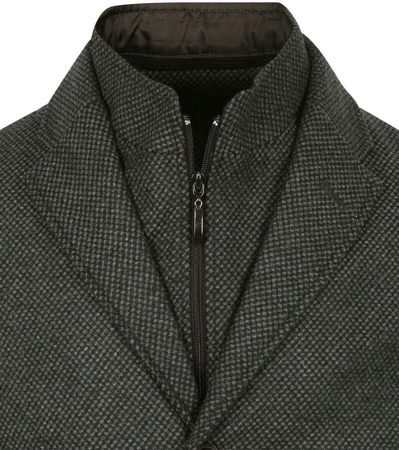 Suitable K150 Coat Wol Blend Ruit Donkergroen - Foto 2