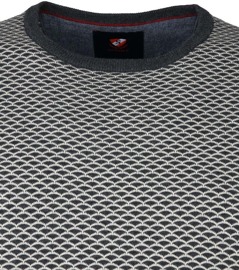 Suitable Katoen Zach Pullover Grijs Print - Foto 2