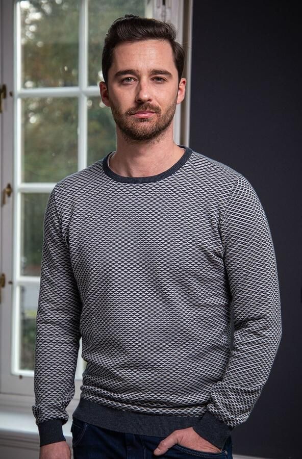Suitable Katoen Zach Pullover Grijs Print - Foto 3