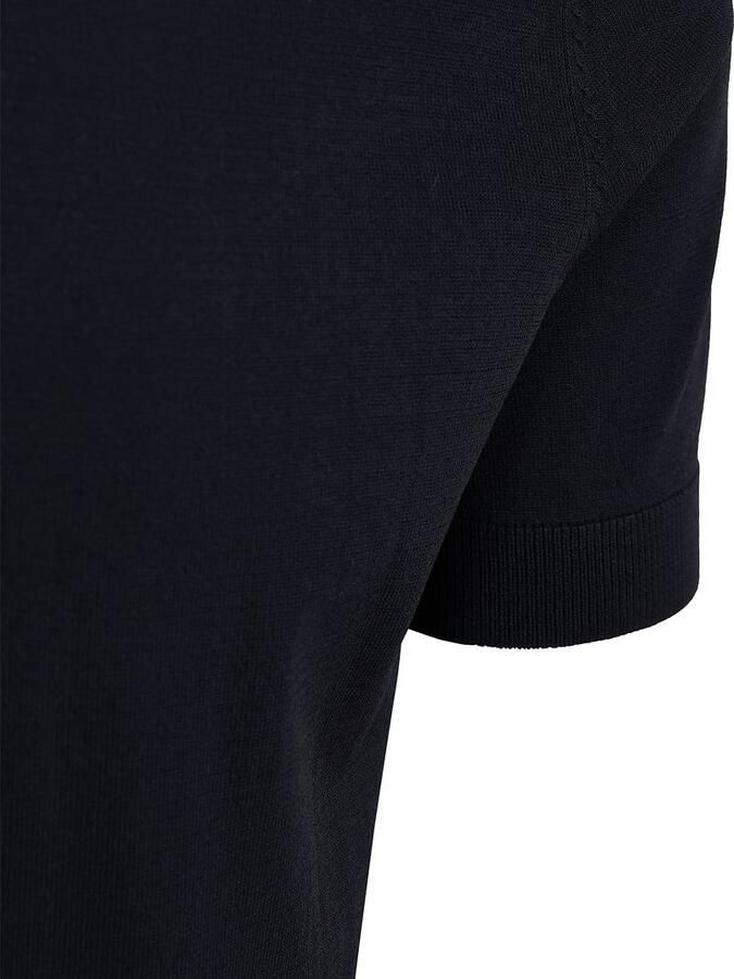 Suitable Polo Shirt Korte Mouw Knitted Half Zip Polo Dan Navy - Foto 2