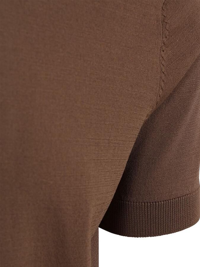 Suitable Polo Shirt Korte Mouw Knitted Half Zip Polo Dan Tabacco - Foto 4