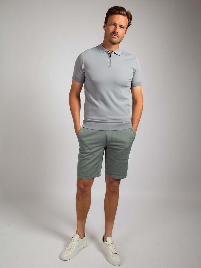 Suitable Knitted Half Zip Polo Dusty Grey - Foto 3