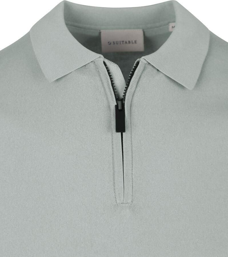 Suitable Knitted Half Zip Polo Dusty Grey - Foto 2