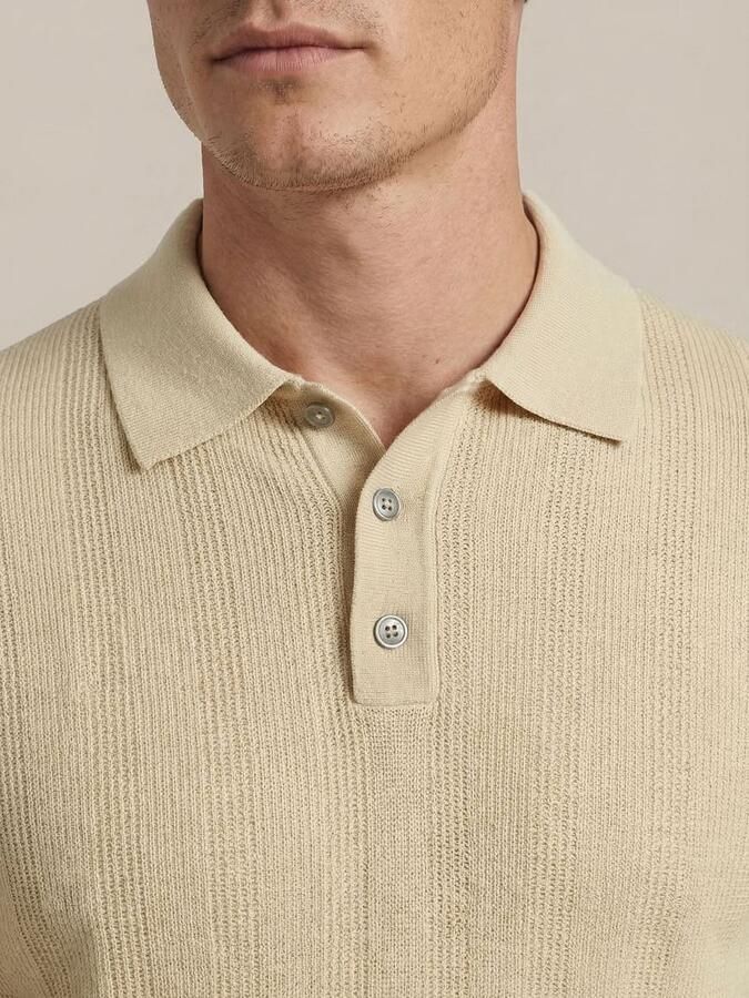 Suitable Knitted Jacquard Polo Sand - Foto 2