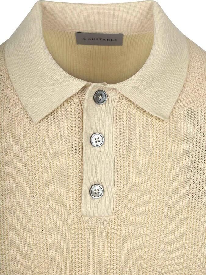 Suitable Knitted Jacquard Polo Sand - Foto 3