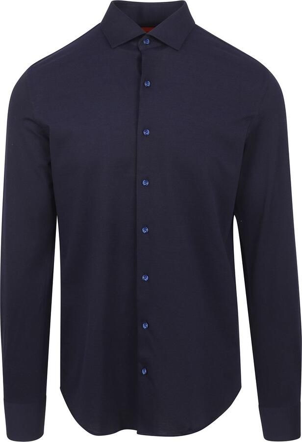 Suitable Knitted Pique Overhemd Navy - Foto 4