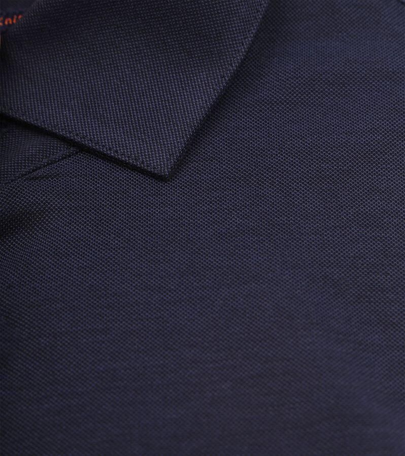 Suitable Knitted Pique Overhemd Navy - Foto 3