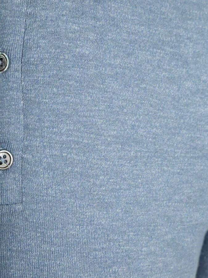 Suitable Knitted Polo Cotton Linen Blauw - Foto 3