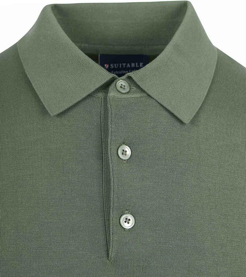 Suitable Knitted Polo Groen
