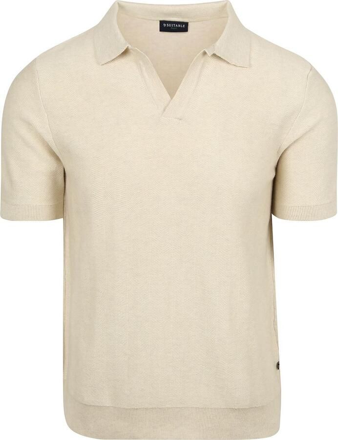 Suitable Knitted Polo Riva Harring Ecru