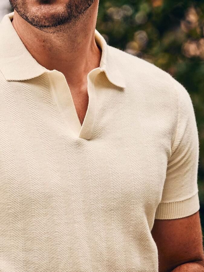 Suitable Knitted Polo Riva Harring Ecru - Foto 3