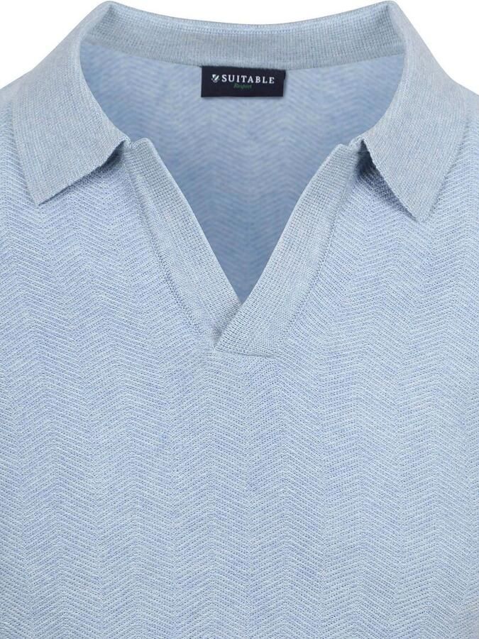 Suitable T-shirt Knitted Polo Riva Harring Lichtblauw - Foto 2