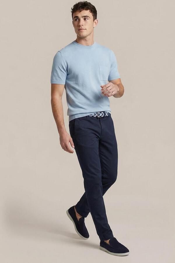 Suitable Knitted T-shirt Pocket Compact Lichtblauw - Foto 4