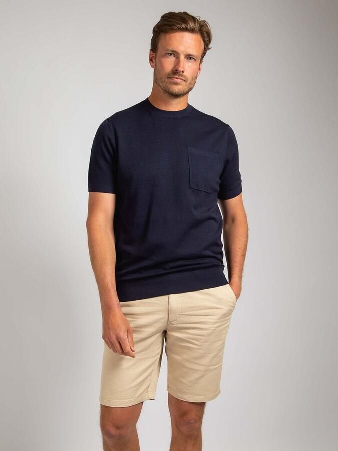 Suitable Knitted T-shirt Pocket Compact Navy - Foto 4